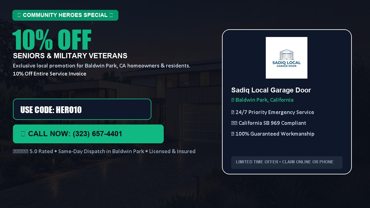 10% OFF Senior Citizens (65+) & Military / Veteran Community Discount in Baldwin Park, CA